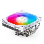 JONSBO HP600 White ARGB Low Profile CPU Air Cooler,120mm PWM Fan, 6 Heat Pipes,Silent Series Down-Flow Radiator,LGA 115X/1200/1700,AM4/AM5 Cooler,D-TDP:210W，Hight 66mm