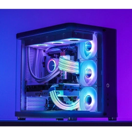 Jonsbo DY-2 (GPU-2 * 8Pin) Addressable RGB Power Extension Cable Kit for Graphics Card Connector, Rainbow Bridge 5V ARGB PC PSU Cables,White