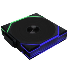 Lian Li UNI Fan TL LCD Wireless 140-Single Pack-2.4 GHz Wireless Signal 140MM ARGB Fan-Infinity Mirror-Daisy-Chain -Customizable Lighting Effects-Controller NOT Included &Required-Black(14TLLCD1W1B)