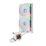 Lian Li Galahad II LCD 280mm AIO Asetek 8th Gen Liquid Cooler - 2 X 140mm RGB Fans - 2.4 GHz Wireless Control - 2.88” IPS LCD Screen - Pre-Installed Daisy-Chained TL Fans - White (GA2ALCD28TLW)