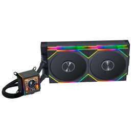 Lian Li Galahad II LCD 280mm AIO Asetek 8th Gen Liquid Cooler - 2 X 140mm RGB Fans - 2.4 GHz Wireless Control - 2.88” IPS LCD Screen - Pre-Installed Daisy-Chained TL Fans - Black (GA2ALCD28TLB)