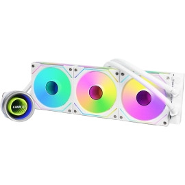 Lian Li GA II LCD 360MM AIO - Asetek 8th Gen - 2.88” IPS LCD Screen Liquid Cooler - Screen Recording for Videos and Photos - Pre-Installed UNI Fan SL-INF Fans (GA2ALCD36INW)