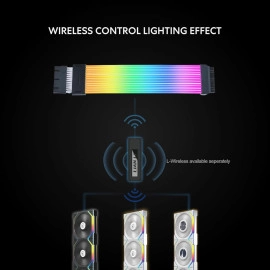 Lian Li Strimer Wireless 24 Pin (PW24-1W) - Addressable RGB Power Extension Cable - 2.4 GHz Wireless Control with 315mm; 12.4 Inch Length - Wireless Controller NOT Included & Required