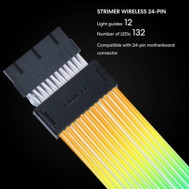 Lian Li Strimer Wireless 24 Pin (PW24-1W) - Addressable RGB Power Extension Cable - 2.4 GHz Wireless Control with 315mm; 12.4 Inch Length - Wireless Controller NOT Included & Required