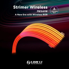 Lian Li Strimer Wireless 16 Pin (PW16-81W) - Addressable RGB Power Extension Cable - 2.4 GHz Wireless Control with 370mm; 14.56 Inch Length - Wireless Controller NOT Included & Required