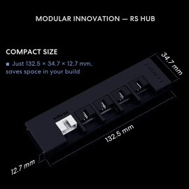 Lian Li RS 1000W Rotational Shift Fully Modular ATX Power Supply (W/USB Fan Hub) 90° AC Inlet, Cybenetics Platinum, 80+ Gold, ATX 3.1, PCIe 5.1, 12V-2×6 Cable, 10 Year Warranty, Black (RS1000G.BH)