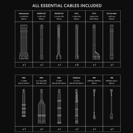 Lian Li RS 1000W Rotational Shift Fully Modular ATX Power Supply (W/USB Fan Hub) 90° AC Inlet, Cybenetics Platinum, 80+ Gold, ATX 3.1, PCIe 5.1, 12V-2×6 Cable, 10 Year Warranty, Black (RS1000G.BH)