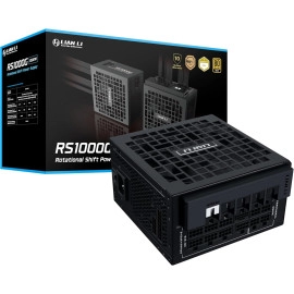 Lian Li RS 1000W Rotational Shift Fully Modular ATX Power Supply (W/USB Fan Hub) 90° AC Inlet, Cybenetics Platinum, 80+ Gold, ATX 3.1, PCIe 5.1, 12V-2×6 Cable, 10 Year Warranty, Black (RS1000G.BH)
