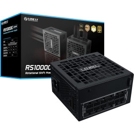 Lian Li RS 1000W Rotational Shift Fully Modular ATX Power Supply (W/USB Fan Hub) 90° AC Inlet, Cybenetics Platinum, 80+ Gold, ATX 3.1, PCIe 5.1, 12V-2×6 Cable, 10 Year Warranty, Black (RS1000G.BH)