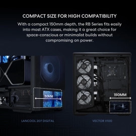 Lian Li RB 650W 80+ Bronze Non Modular Power Supply - ATX 3.1 PSU & PCIe 5.1 Compliant - Low-Noise Fan - Cable Management - 135mm Larger Fan - Active PFC Design - 5 Year Warranty - Black (RB0650B)