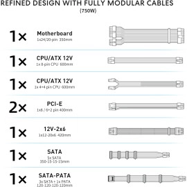 Lian Li SP V2 750 Watt SFX Form Factor Power Supply with Native 12V-2x6 Cable - Low Noise - 80+ Gold Efficiency - ATX 3.1 & PCIe 5.0 Compliant - 92mm FDB Fan - 10-Year Warranty - White (SP750G.W)