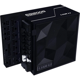 Lian Li EDGE1000W Fully Modular Low-Noise ATX Power Supply - ATX 3.1 & PCIE 5.1 Compliant - Cybenetics Gold Efficiency - 12V-2x6 Cable - L-Shape Design - with USB/Fan Hub - Black (EG1000G.BH)