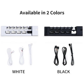 Lian Li Universal USB & PWM Fan Hub, Fan Controller with 4 USB Headers - 6 Fan Ports - Magnetic Mounting - 5V/4PIN - PSU/Motherboard Universal Case Compatibility - Black (EG-HUB01B)