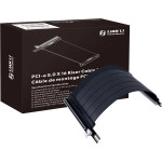 Lian Li - PCIE 5.0 Riser Cable Premium PCI-E 16X 5.0 Double Bandwidth Extender Riser Cable Length 200 mm;7.87 Inch. Compatible with PCIe 4.0, Black (PW-PCI-520X)