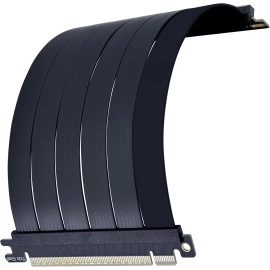 Lian Li - PCIE 5.0 Riser Cable Premium PCI-E 16X 5.0 Double Bandwidth Extender Riser Cable Length 200 mm;7.87 Inch. Compatible with PCIe 4.0, Black (PW-PCI-520X)