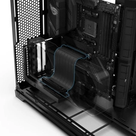 Lian Li - PCIE 5.0 Riser Cable Premium PCI-E 16X 5.0 Double Bandwidth Extender Riser Cable Length 200 mm;7.87 Inch. Compatible with PCIe 4.0, Black (PW-PCI-520X)