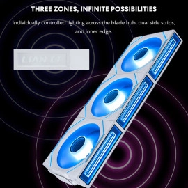 Lian Li UNI Fan SL-Infinity Wireless 120-Single Pack -2.4 GHz Wireless Signal Control-ARGB Fan-Customizable Double Infinity Mirror Effect-Daisy-Chain Design- Without Controller - White (12SLIN1W1W)