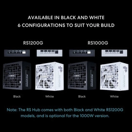 Lian Li RS 1000W Rotational Shift Fully Modular ATX Power Supply (W/o USB Fan Hub) 90° AC Inlet, Cybenetics Platinum, 80+ Gold, ATX 3.1, PCIe 5.1, 12V-2×6 Cable, 10 Year Warranty, White (RS1000G.W)