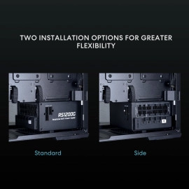 Lian Li RS 1000W Rotational Shift Fully Modular ATX Power Supply (W/o USB Fan Hub) 90° AC Inlet, Cybenetics Platinum, 80+ Gold, ATX 3.1, PCIe 5.1, 12V-2×6 Cable, 10 Year Warranty, White (RS1000G.W)