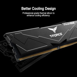 TEAMGROUP T-Force Vulcan DDR5 32GB (2x16GB) 6000MHz (PC5-48000) CL30 Intel XMP 3.0 & AMD Expo Compatible Desktop Memory Ram Black FLBD532G6000HC30DC01