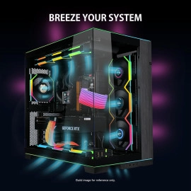 Lian Li UNI Fan SL Wireless (Reverse Blade) 120mm ARGB Fan - Triple Pack - 2.4 GHz Wireless Signal for RGB & Fans Control - Daisy-Chain Design - Controller Included and Required - Black (12RSL1W3B)